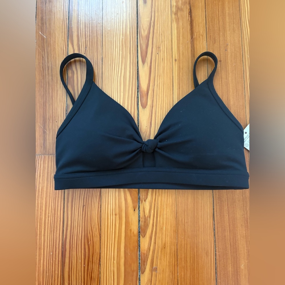 Spiritual Gangster Black Bra Top with knot + cutout detail - BRAND NEW W TAGS